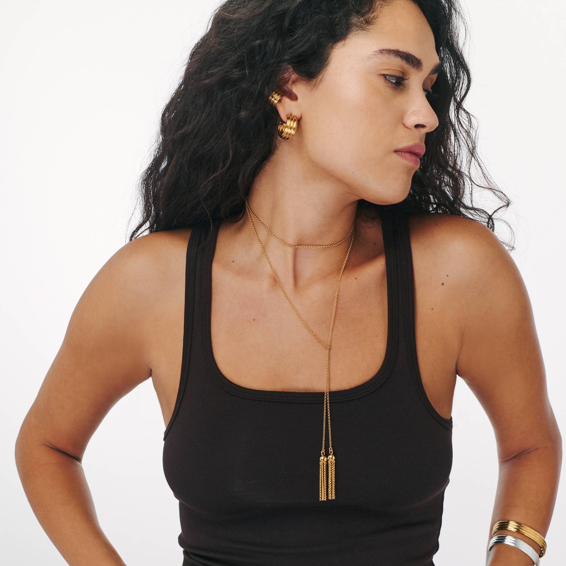 No. 10 —The Tassel Tie Necklace- Gold-2 product photo