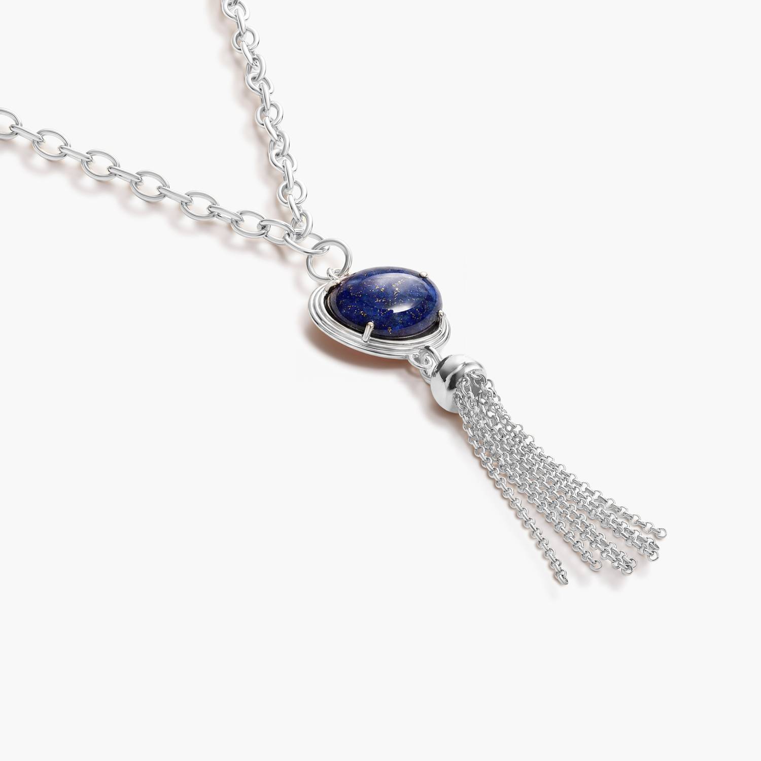 No. 09 — The Lucky Tassel Necklace - Silver-3 product photo