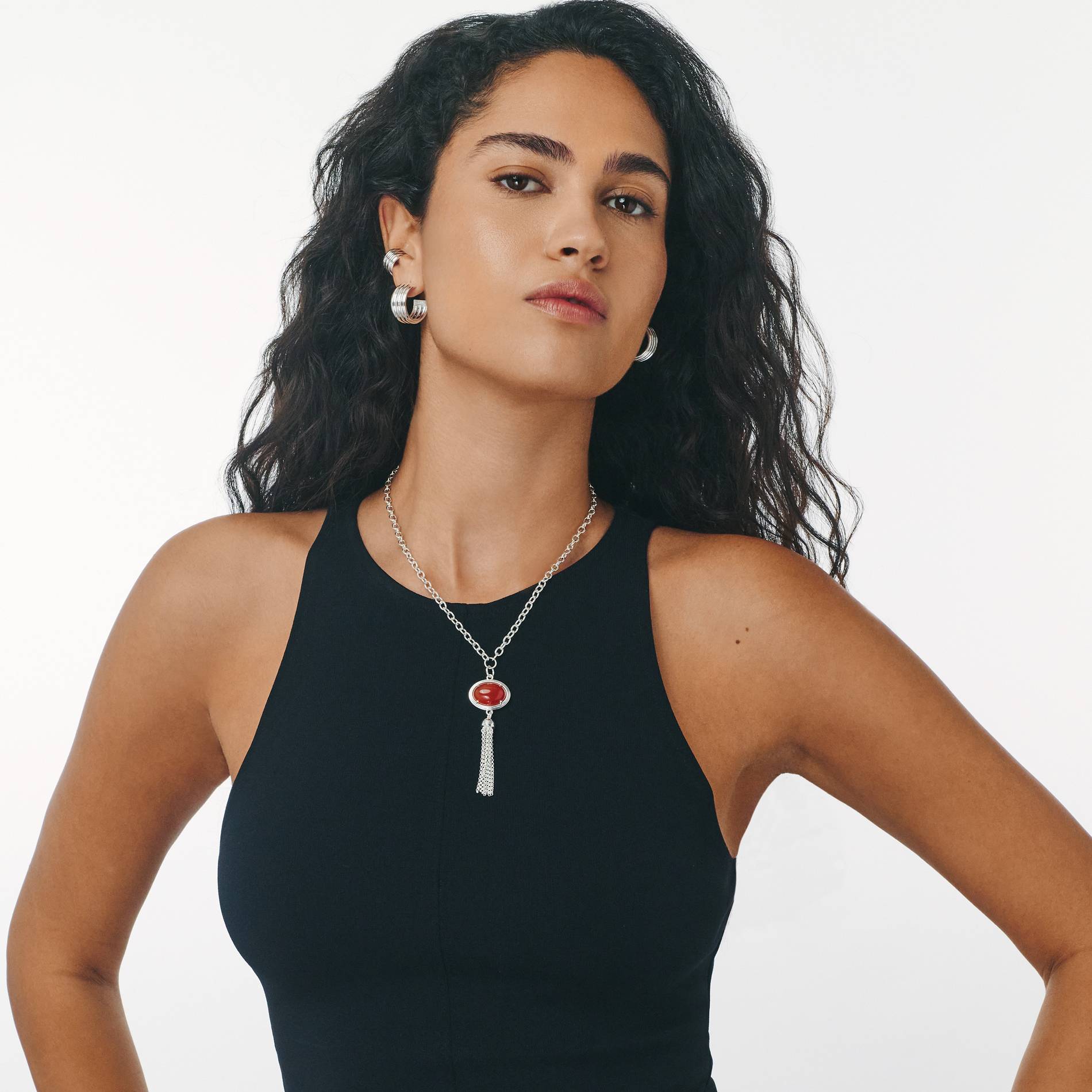 No. 09 — The Lucky Tassel Necklace - Silver-4 product photo