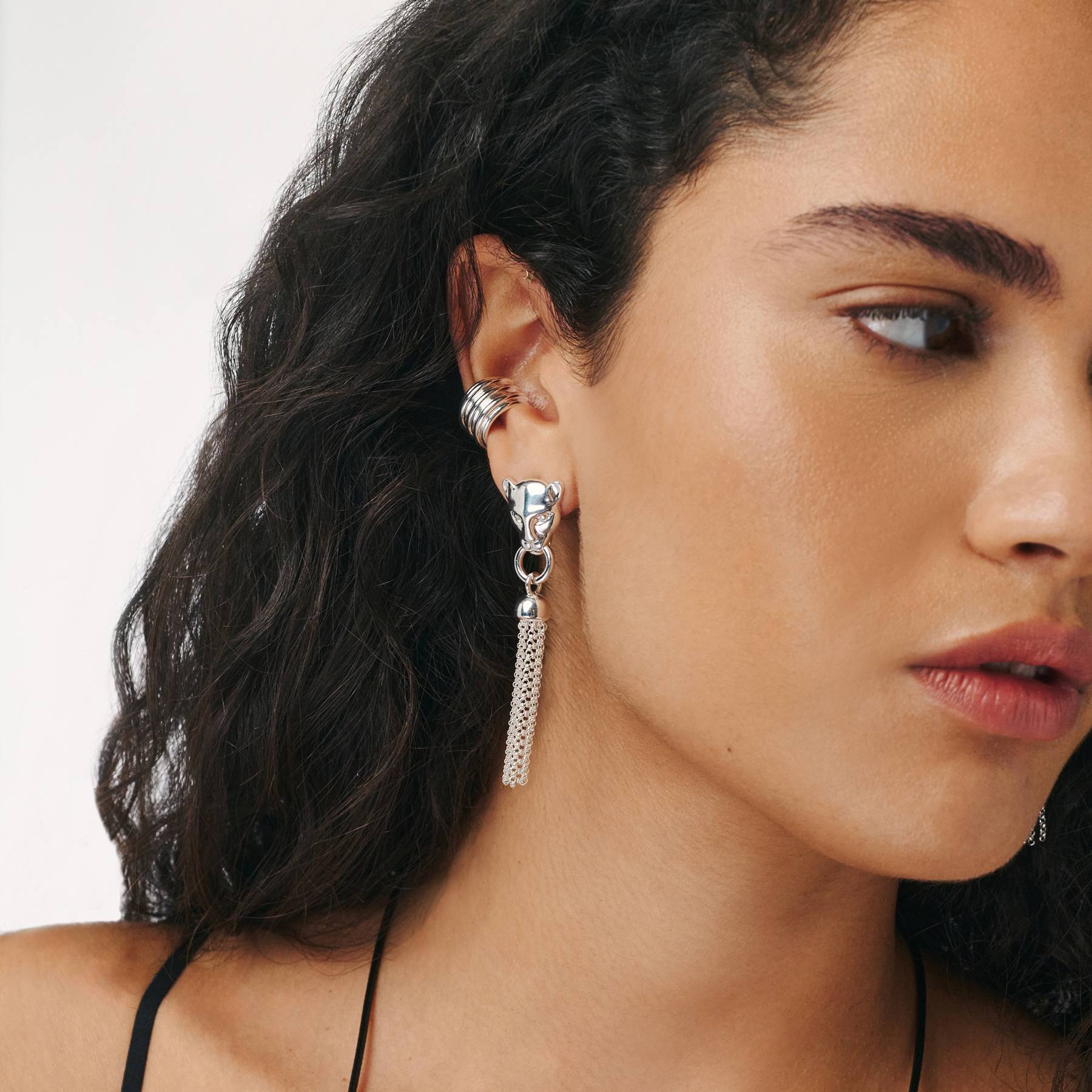No. 03 — The Panther Earrings- Silver-5 product photo