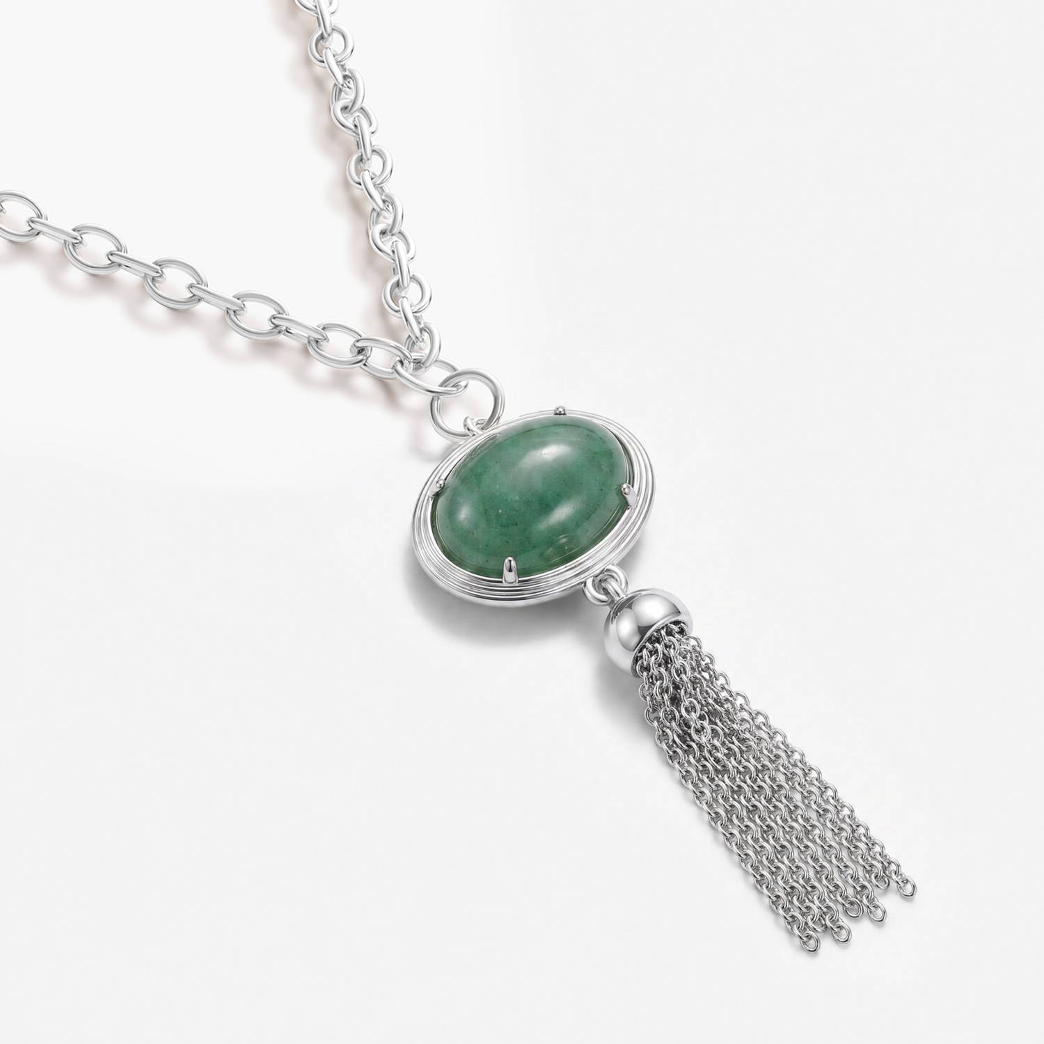 No. 09 — The Lucky Tassel Necklace - Silver-5 product photo
