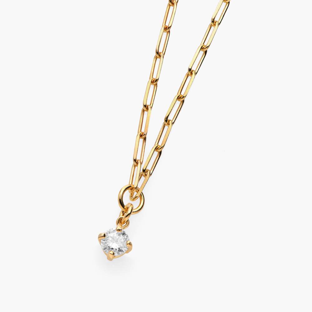 0.3 ct Round Shape Diamond Necklace - 14k Solid Gold product photo