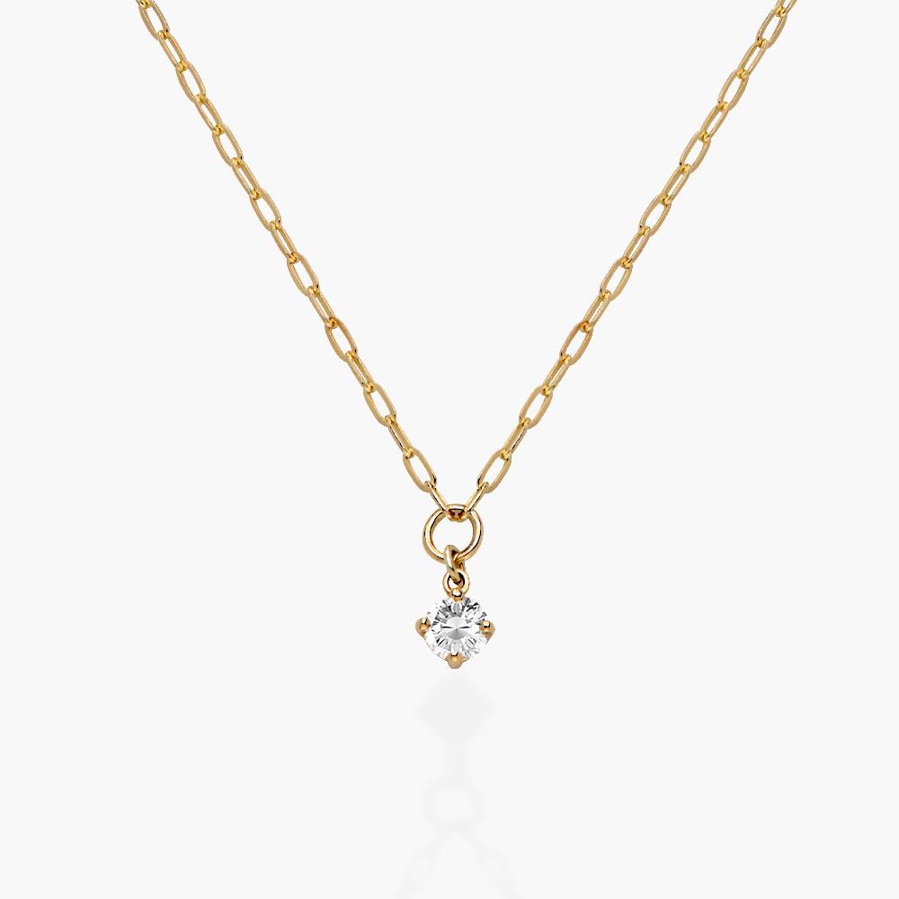 0.3 ct Round Shape Diamond Necklace - 14k Solid Gold-3 product photo
