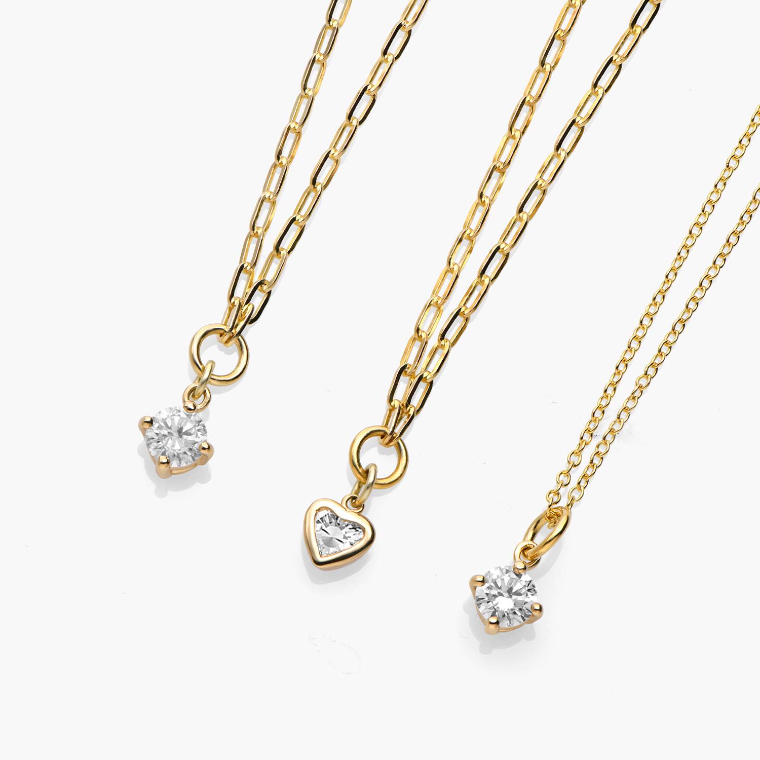 0.3 ct Round Shape Diamond Necklace - 14k Solid Gold-6 product photo