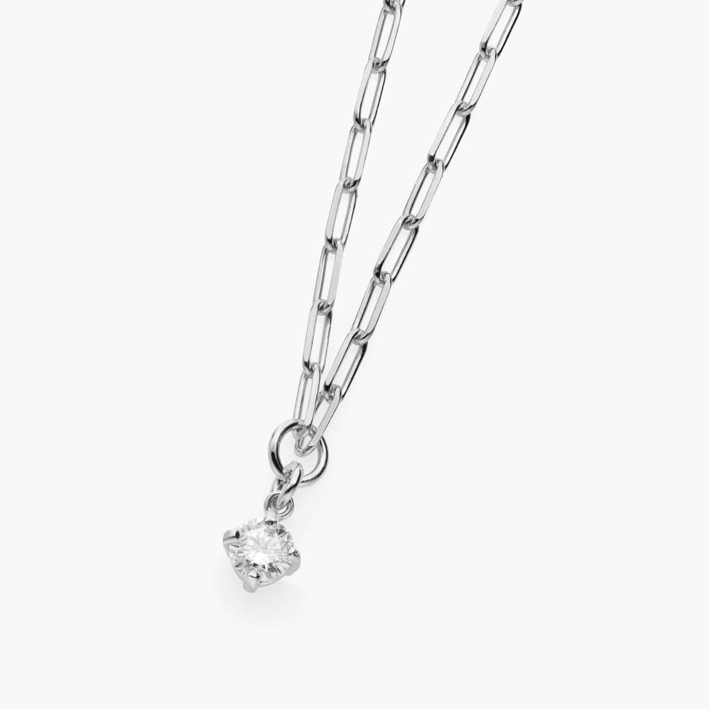 0.3 ct Round Shape Diamond Necklace - Silver-2 product photo