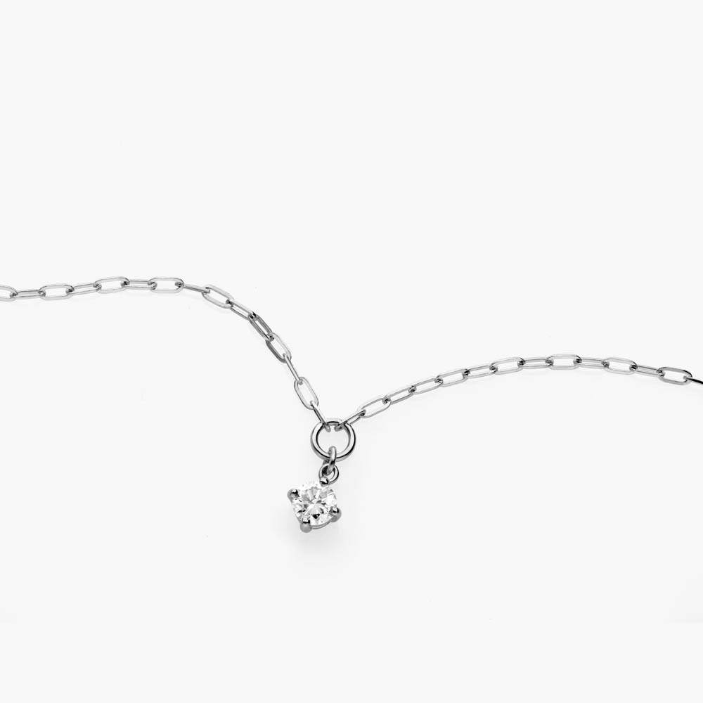 0.3 ct Round Shape Diamond Necklace - Silver-4 product photo
