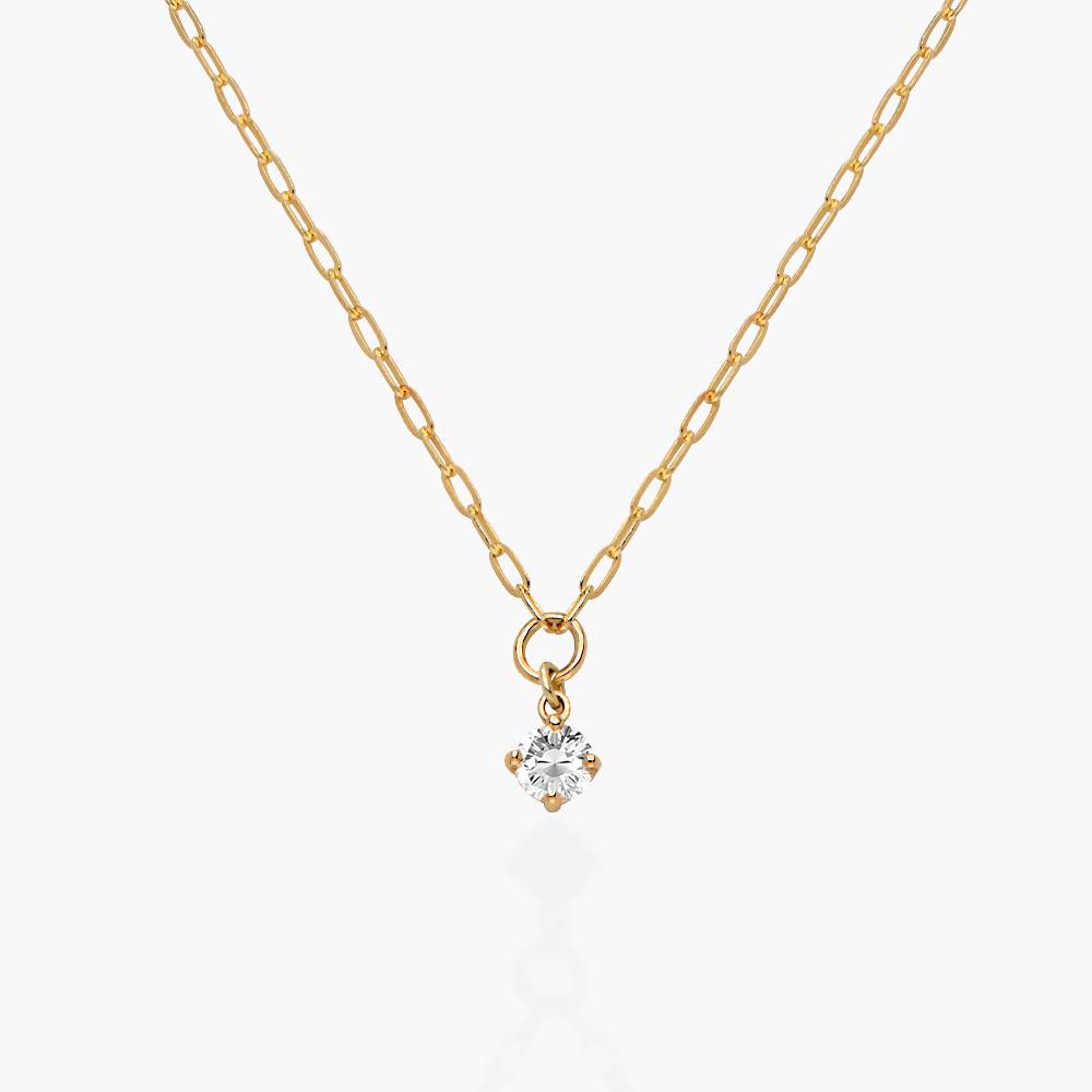 0.3 ct Round Shape Diamond Necklace - Gold Vermeil-1 product photo