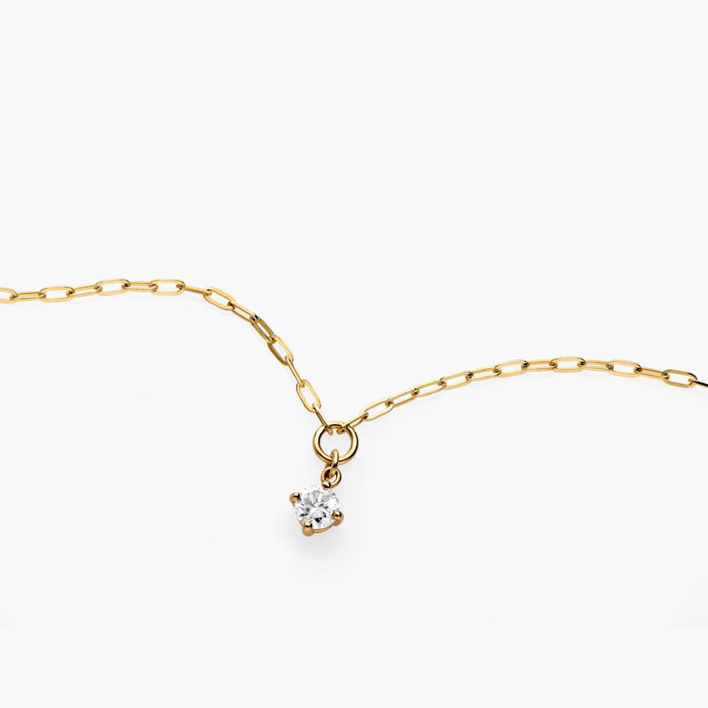 0.3 ct Round Shape Diamond Necklace - Gold Vermeil product photo