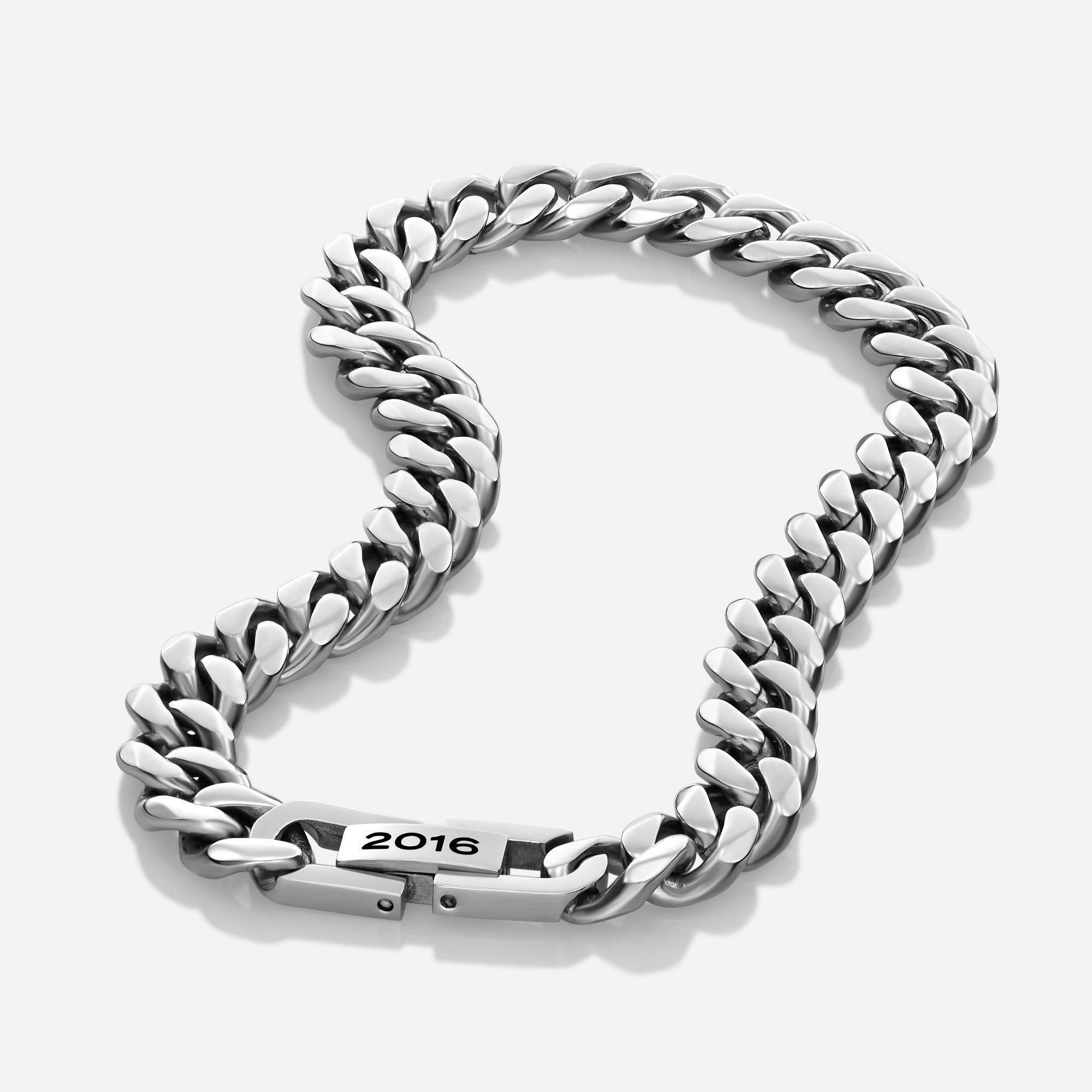 8MM CUBAN CHAIN BRACELET WITH ENGRAVABLE CLASP-1 product photo