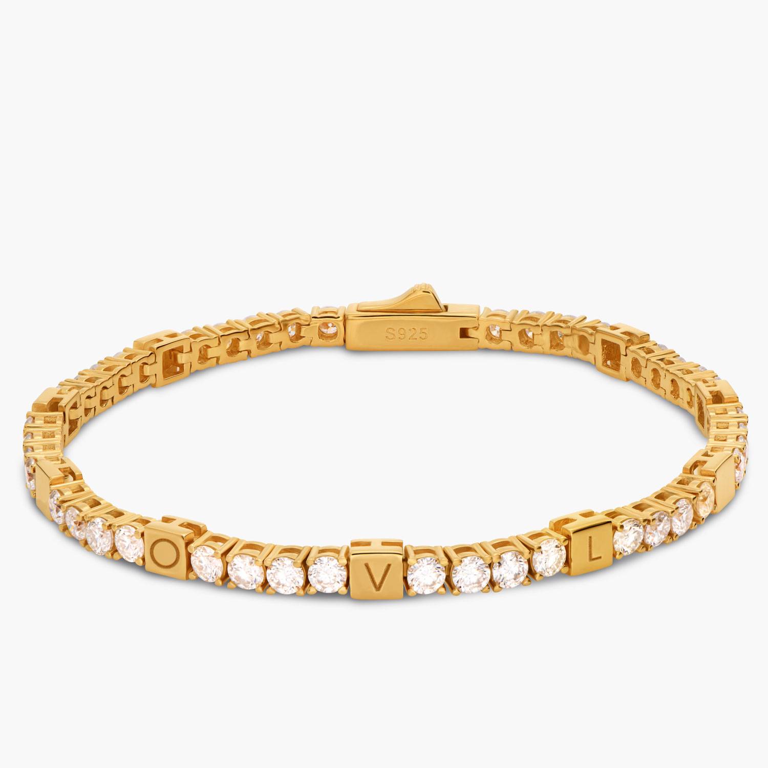 Advantage Engraved Tennis Bracelet - Gold Vermeil product photo