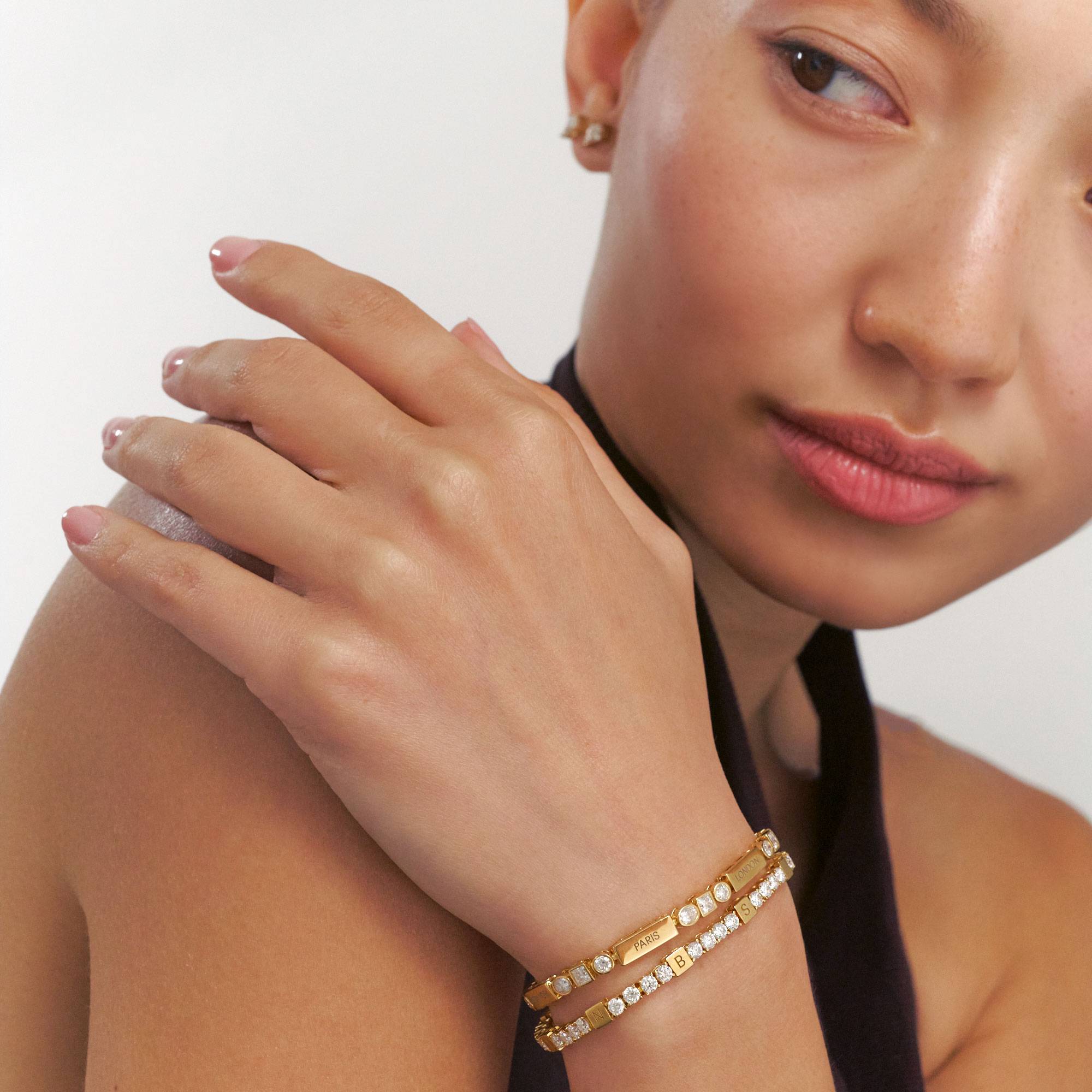 Advantage Engraved Tennis Bracelet - Gold Vermeil-1 Advantage Engraved Tennis Bracelet - Gold Vermeil-1 product photo