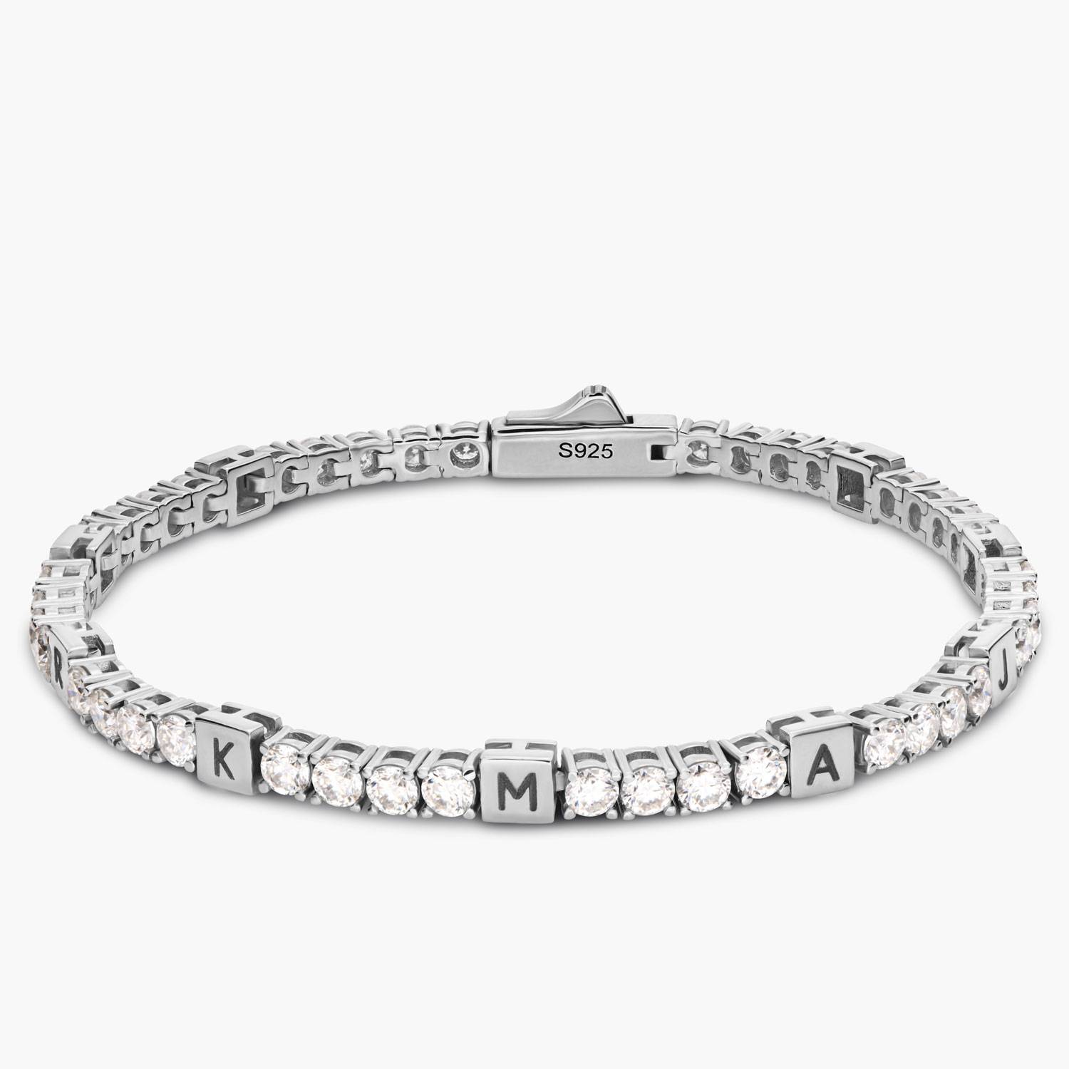 Advantage Engraved Tennis Bracelet - Silver-4 Advantage Engraved Tennis Bracelet - Silver-4 product photo