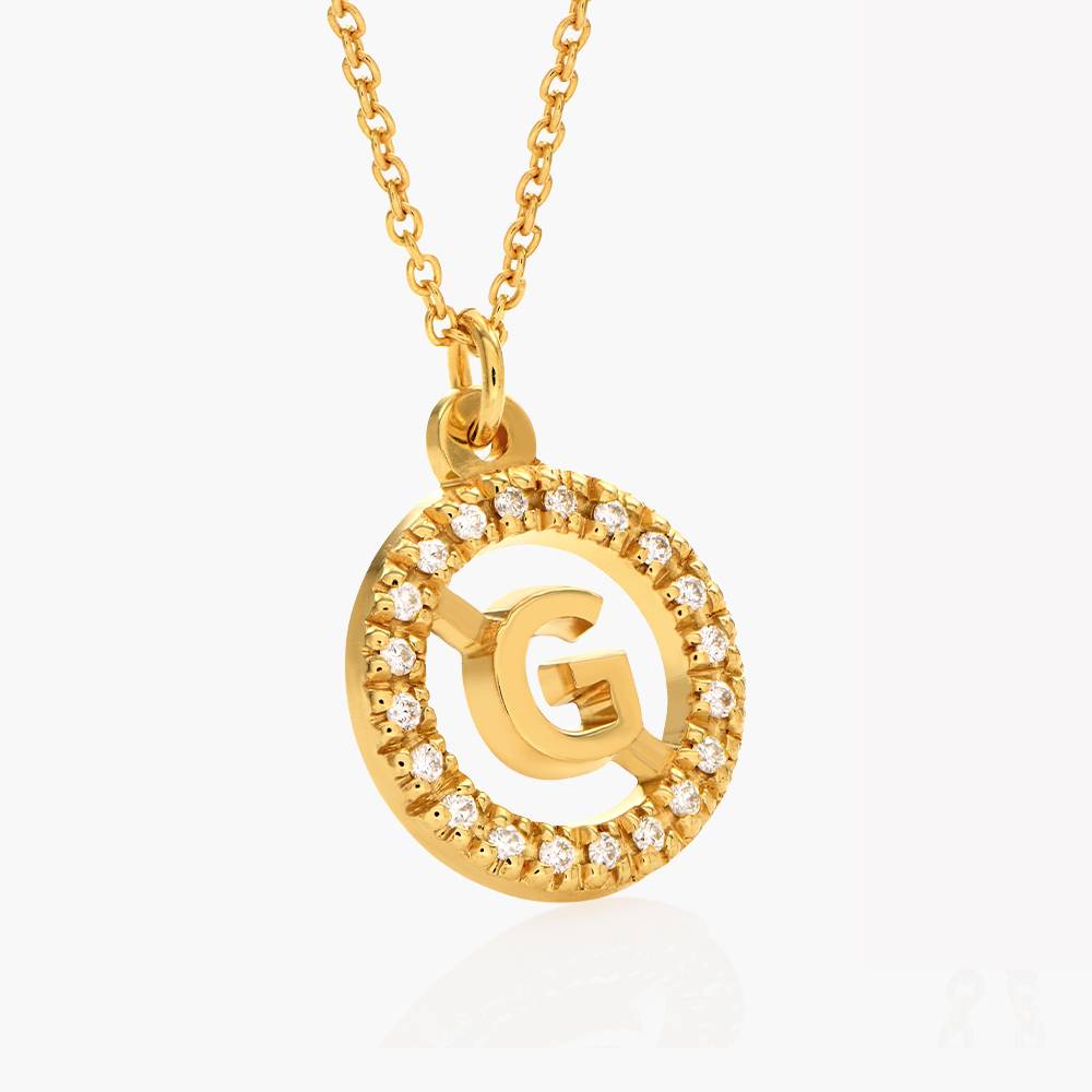 Aura Diamond initial Necklace - Gold Vermeil product photo