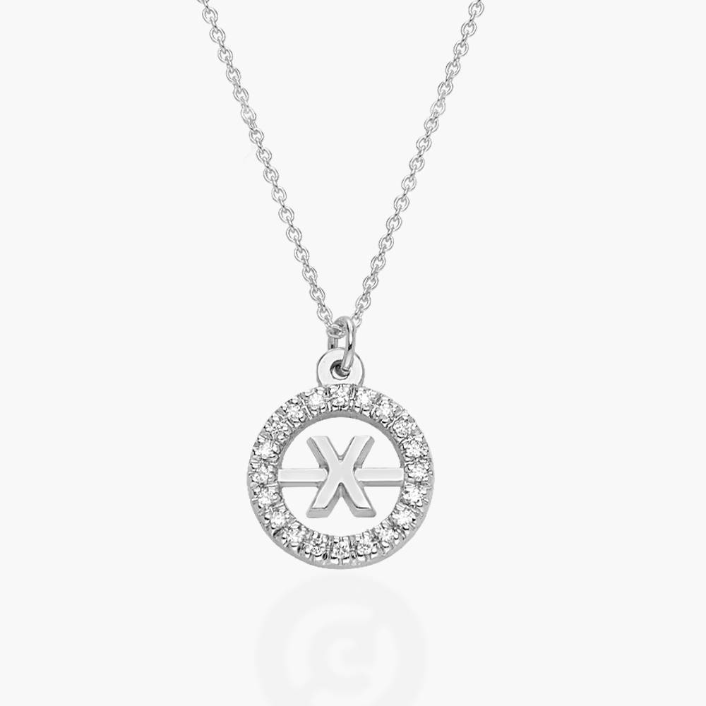 Aura Diamond initial Necklace - Silver product photo