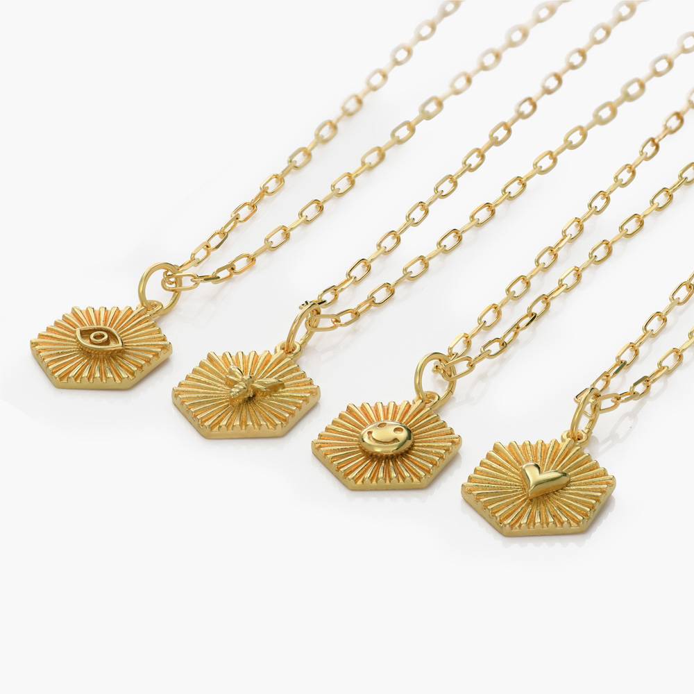 Ava Initial Medallion Necklace -  Gold Vermeil-5 product photo