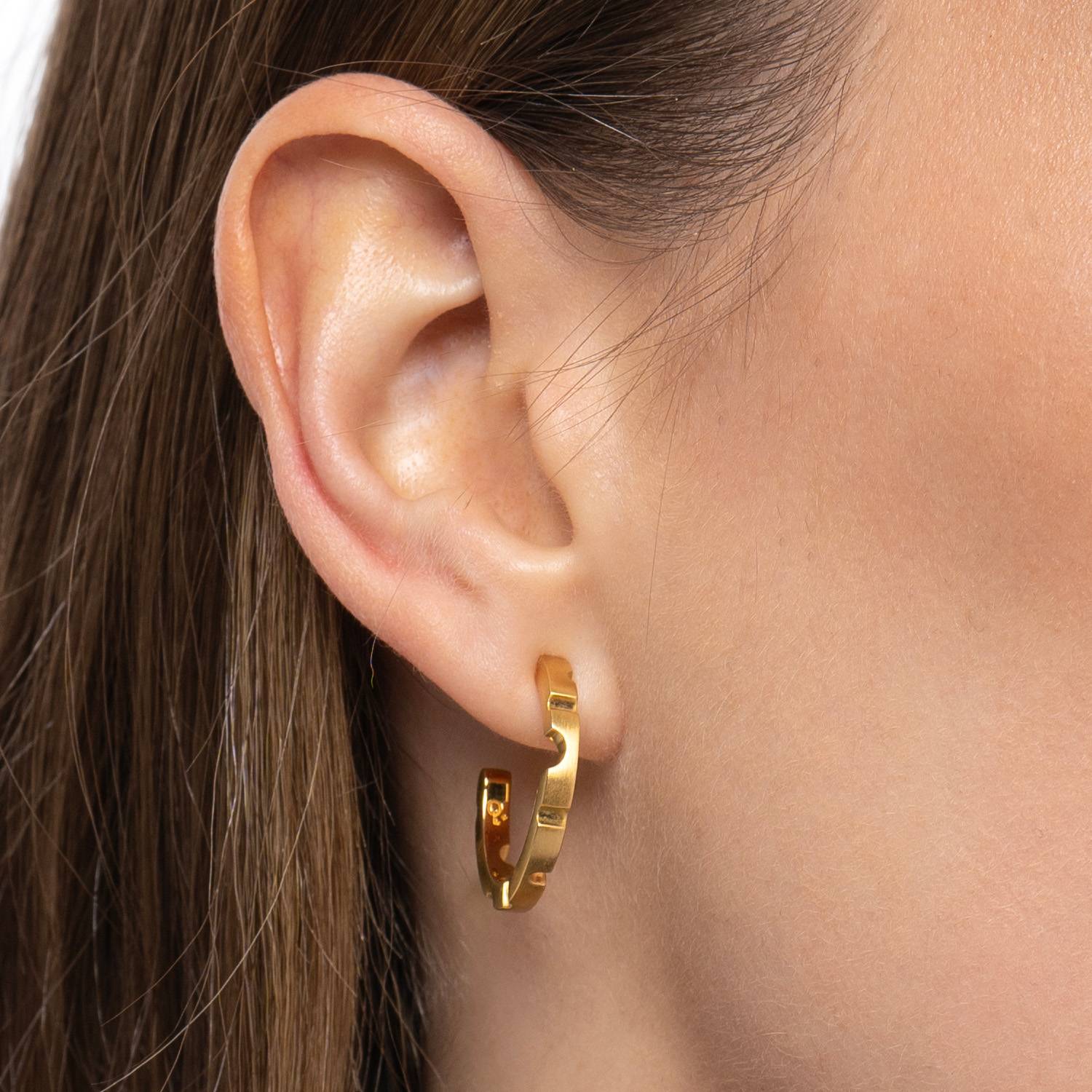 Beaded Ear Cuff Cartilage Hoop Earrings - Gold Plated - Oak & Luna