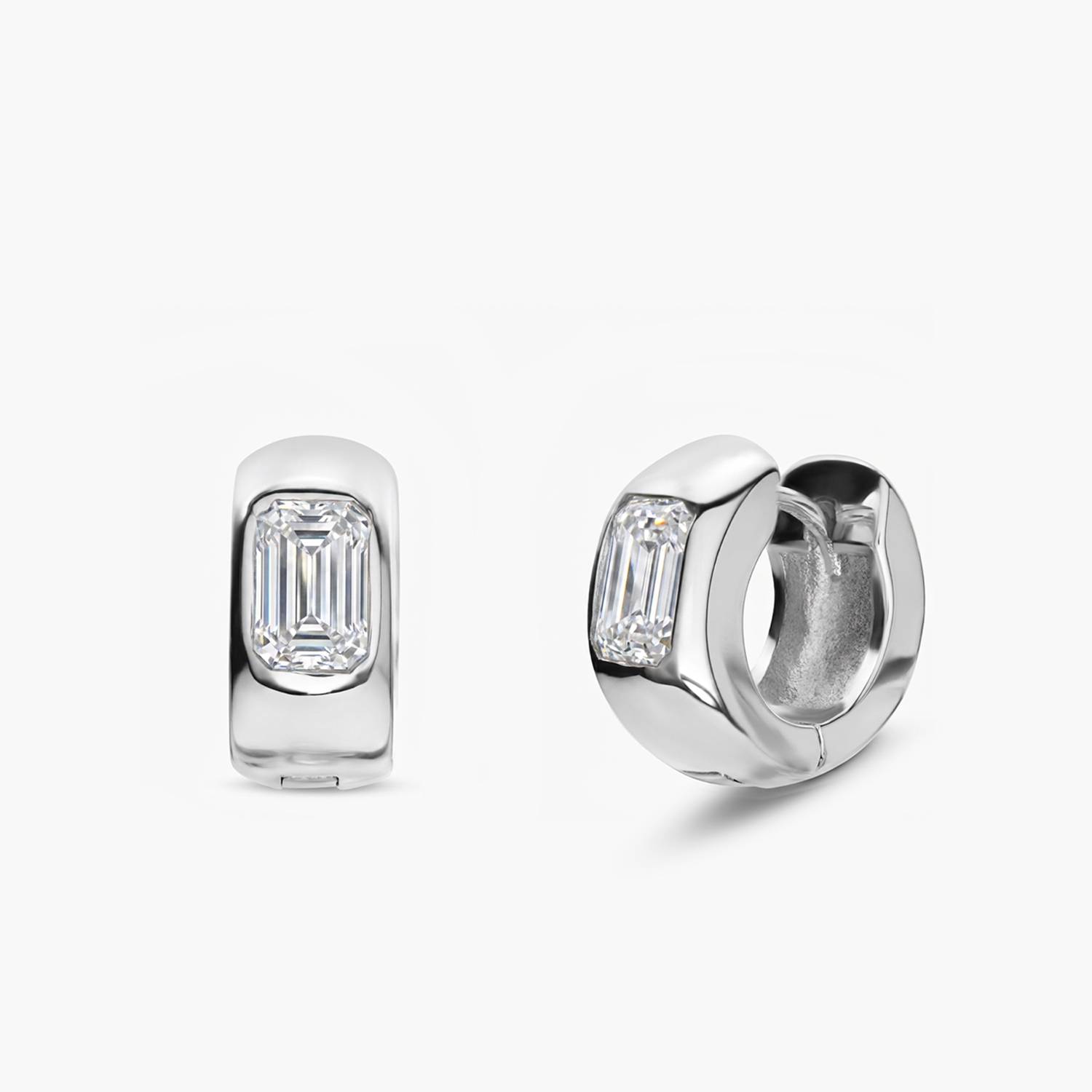 Baguette Dome Huggies - Silver-1 product photo
