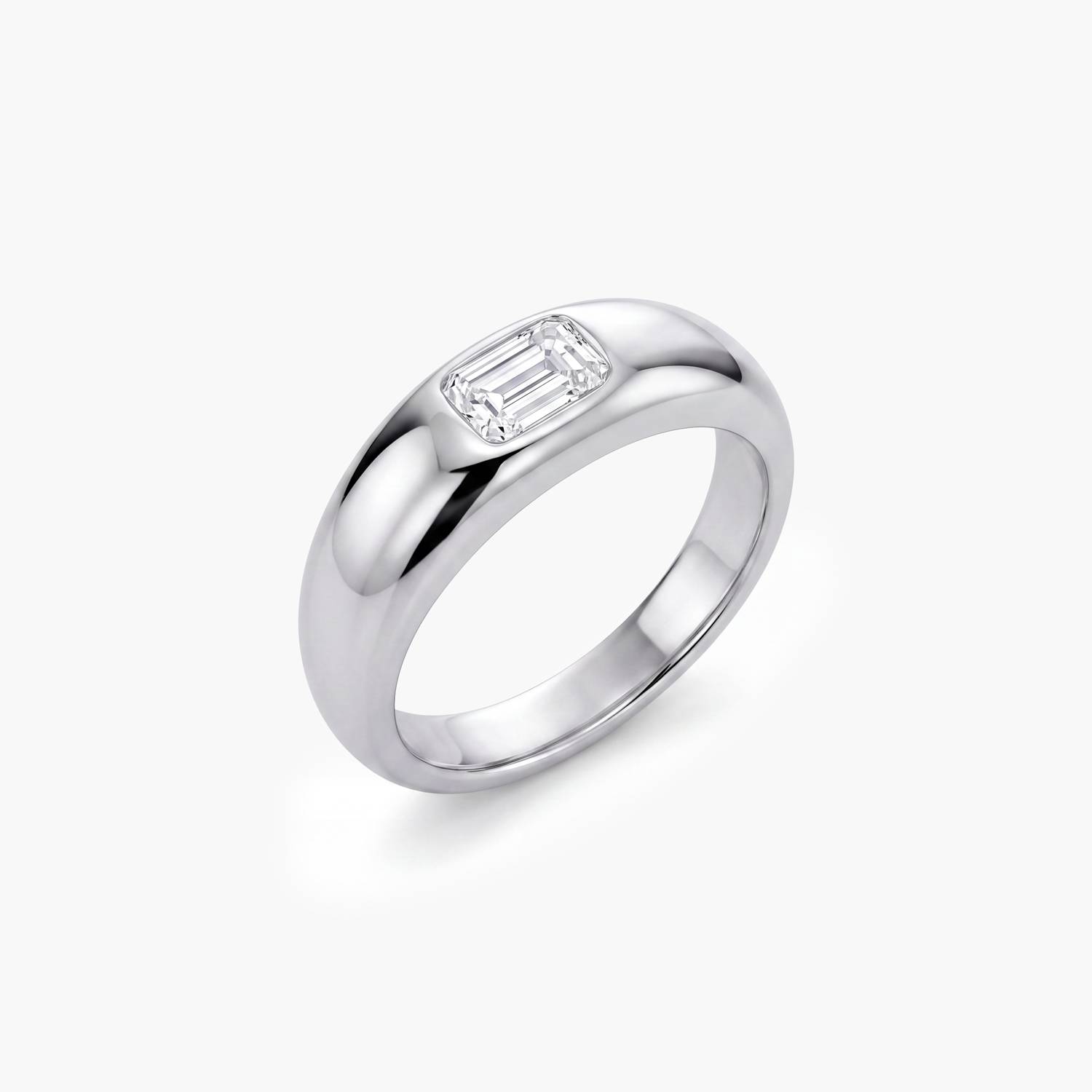 Baguette Dome Ring - Silver-2 product photo