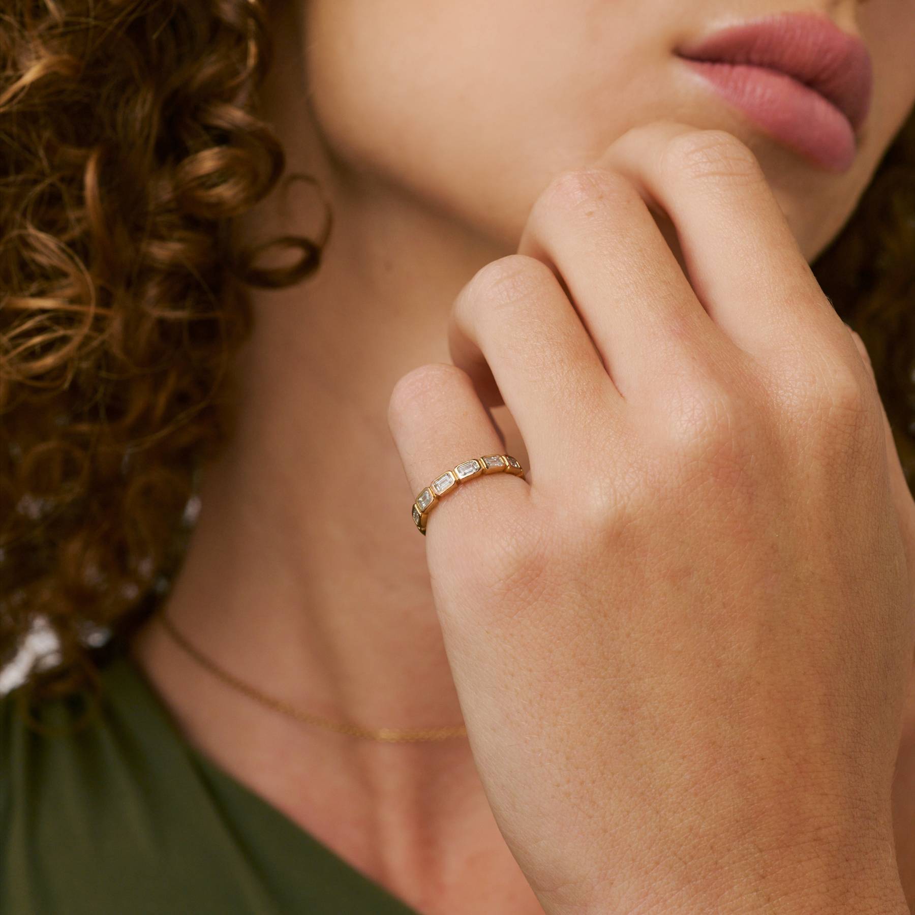 Baguette Line Ring - Gold-4 product photo