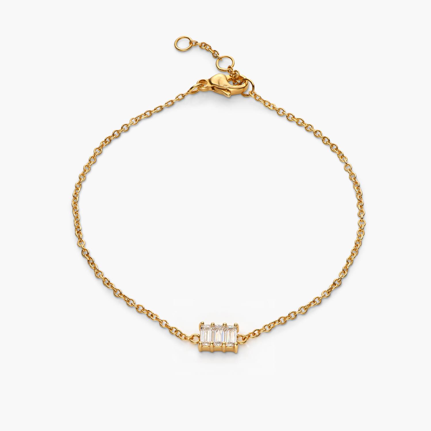 Baguette Stone Bracelet - Gold-1 product photo