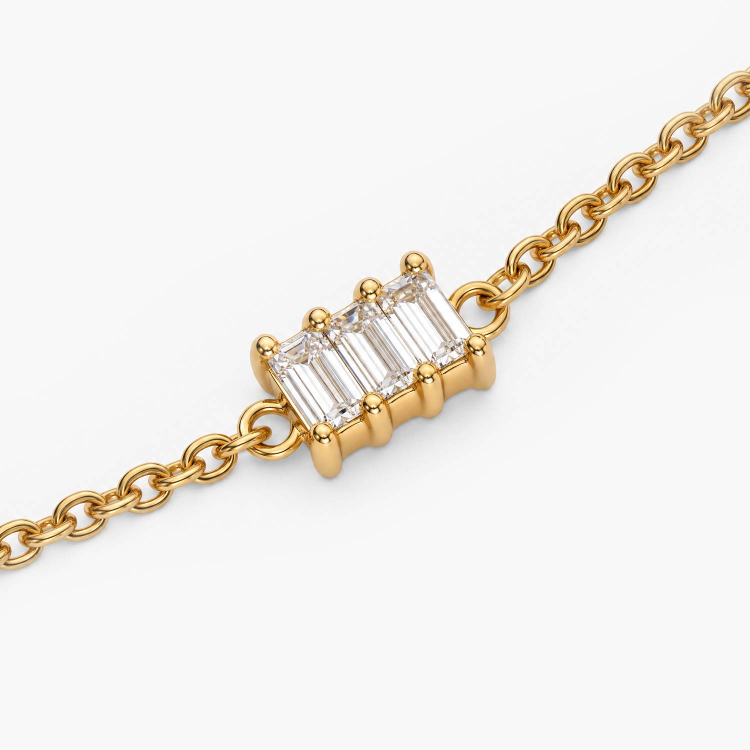 Baguette Stone Bracelet - Gold-3 product photo