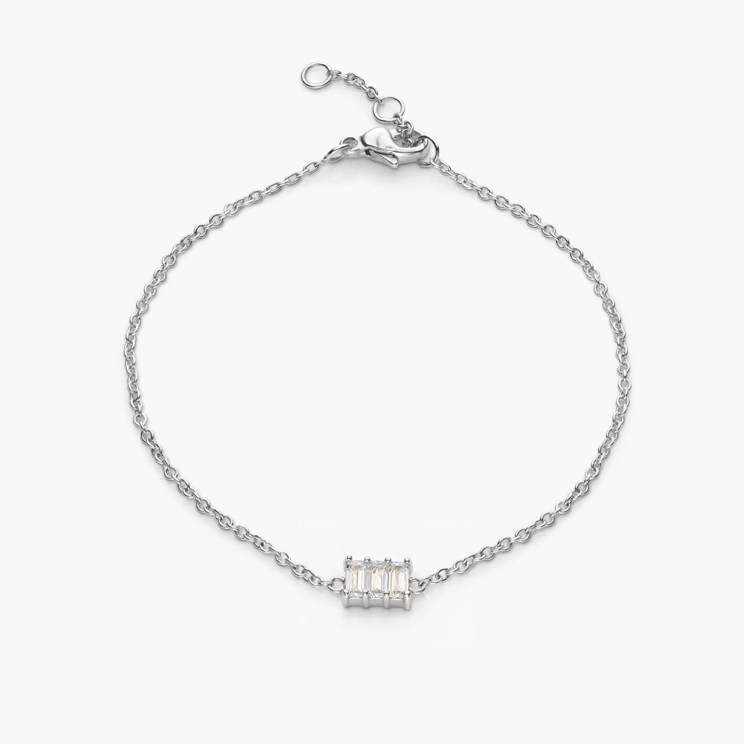 Baguette Stone Bracelet - Silver-1 product photo