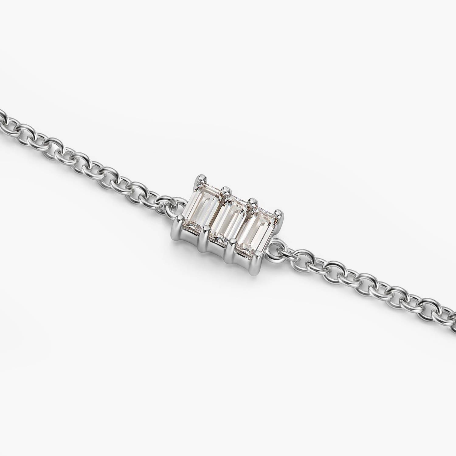 Baguette Stone Bracelet - Silver-3 product photo