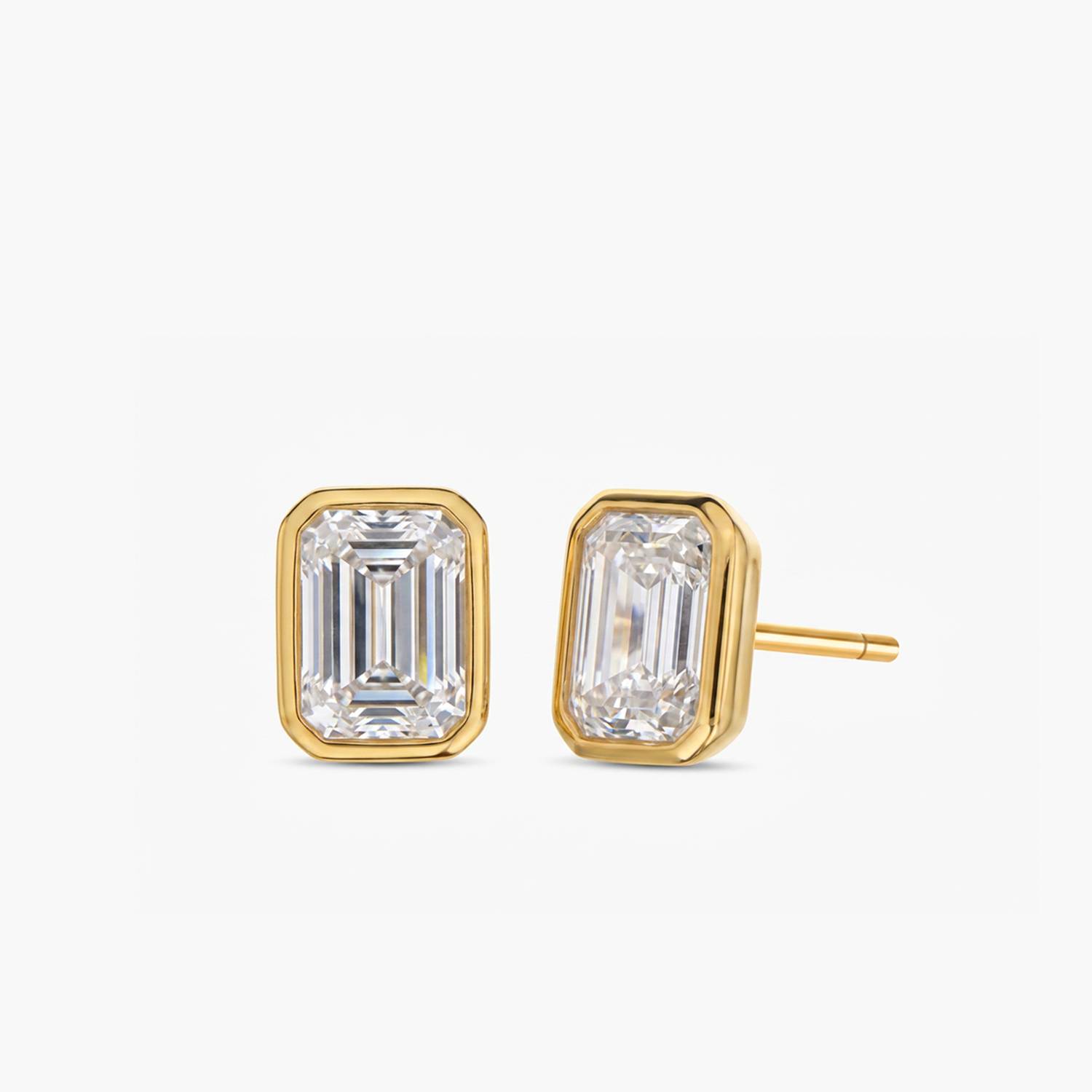 Baguette Stud earrings - Gold-1 product photo