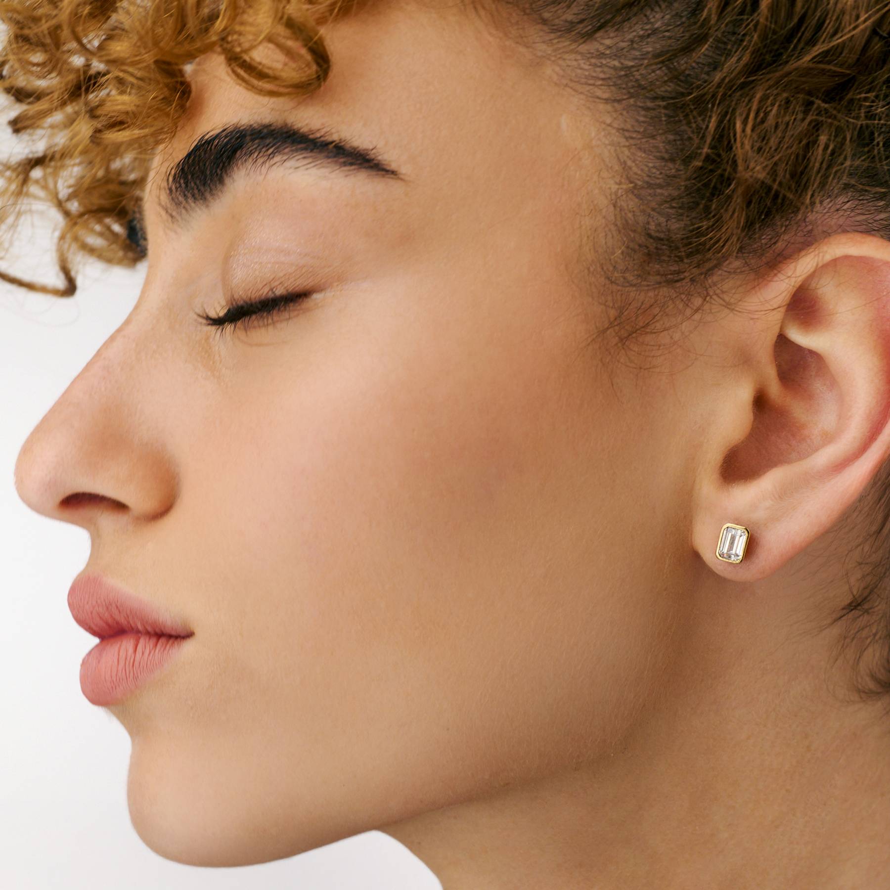 Baguette Stud earrings - Gold-2 product photo