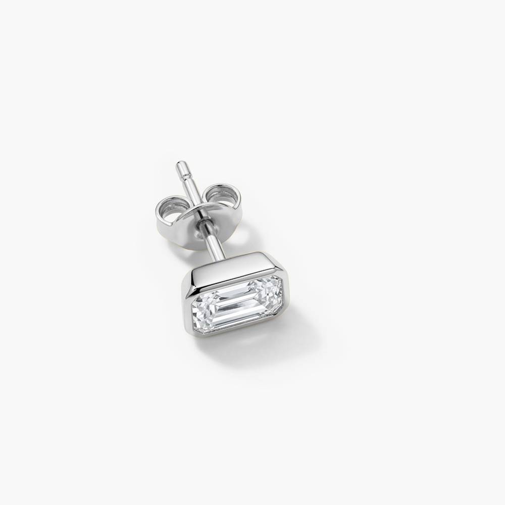 Baguette Stud earrings - Silver-3 product photo