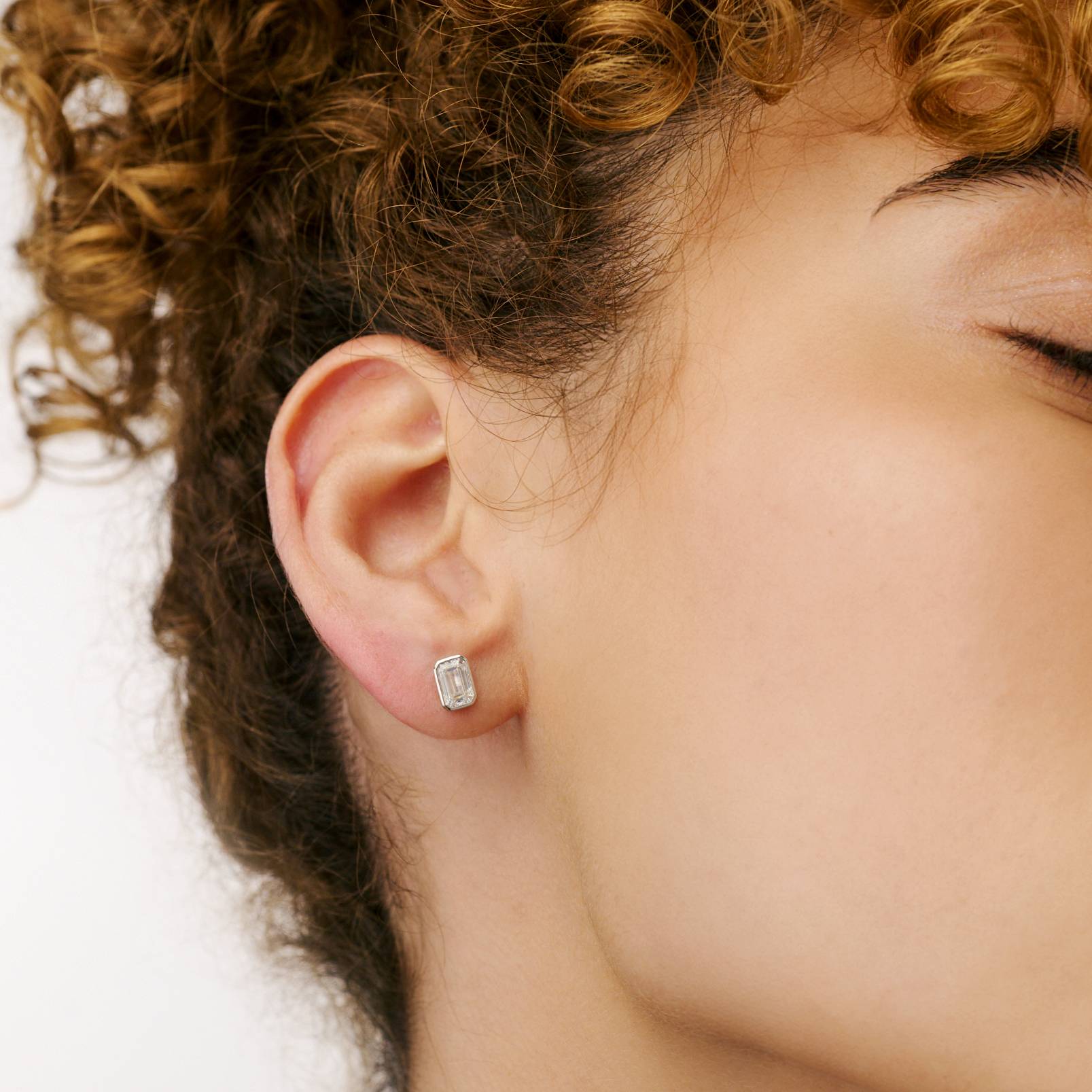 Baguette Stud earrings - Silver-2 product photo