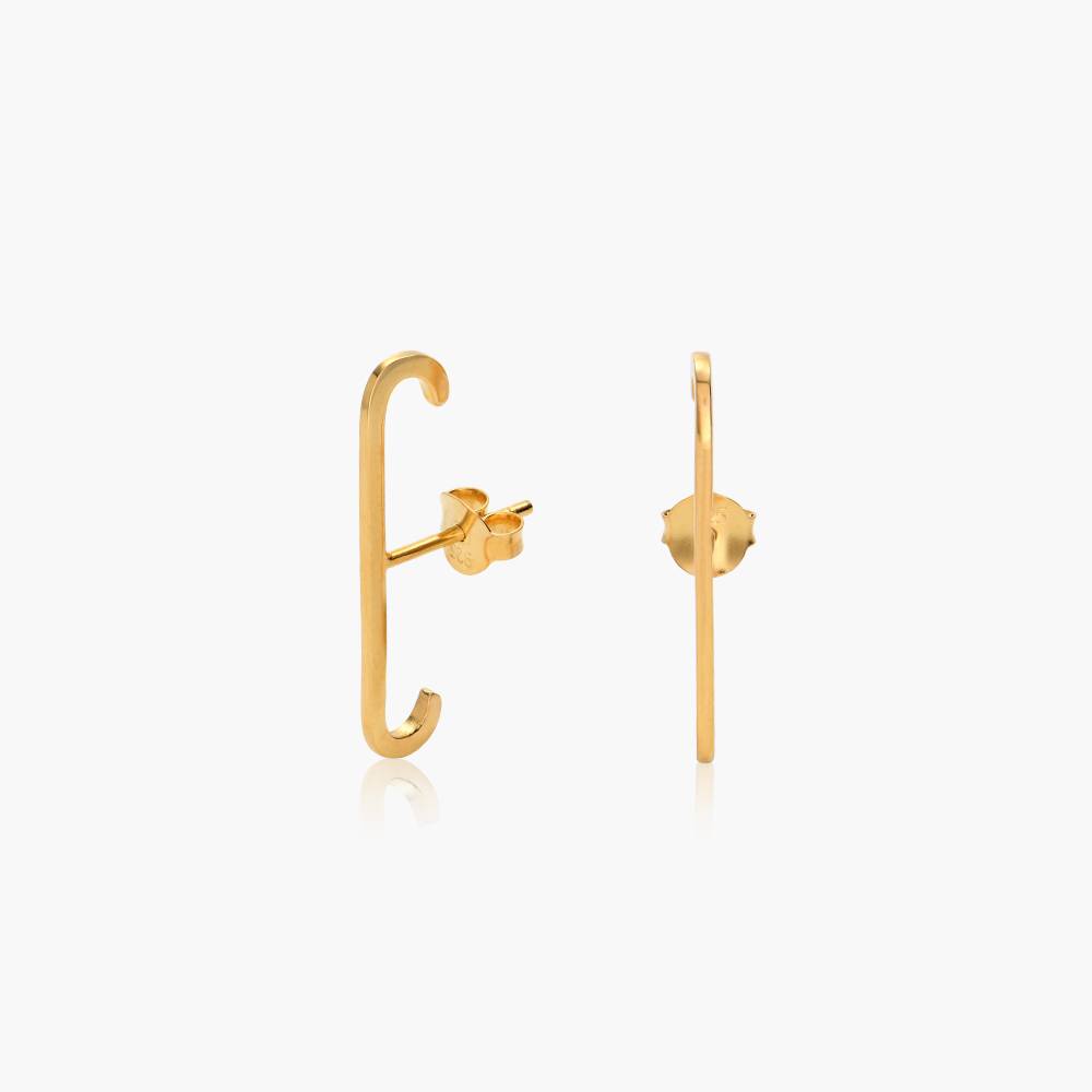 Bar Stud Earrings - Gold Vermeil-1 product photo