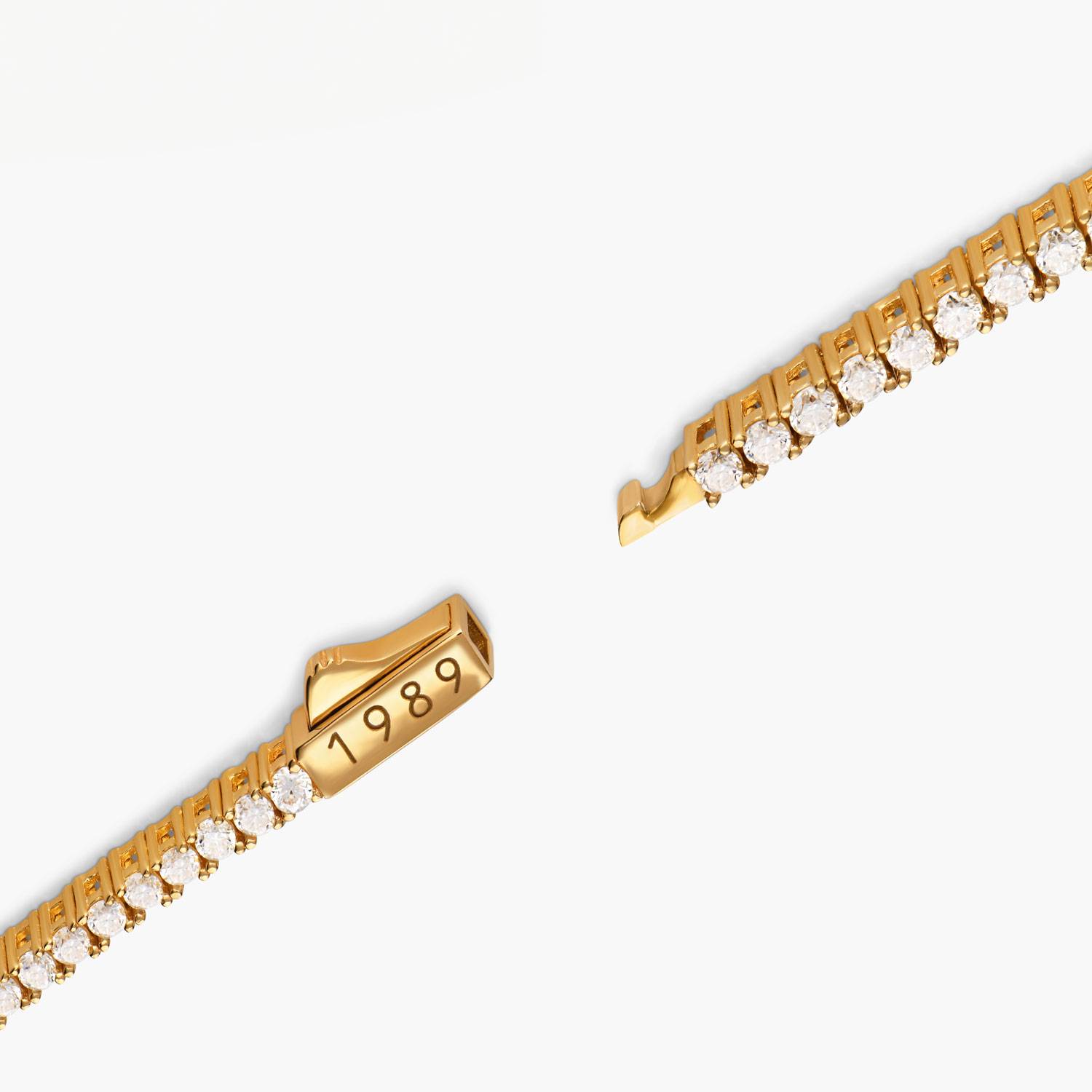 Baseline Engraved Tennis Bracelet- Gold Vermeil-3 Baseline Engraved Tennis Bracelet- Gold Vermeil-3 product photo