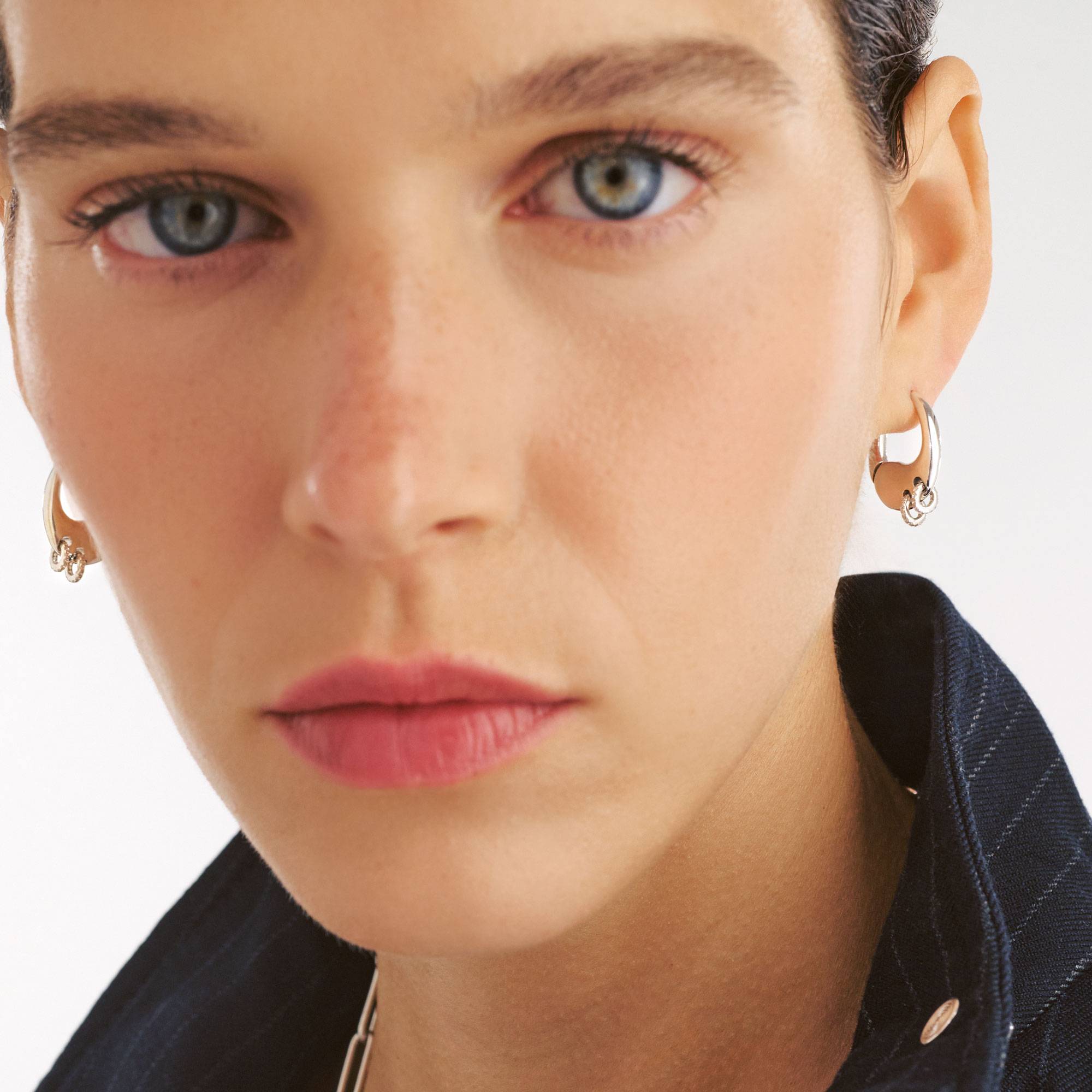 Bead Huggie Hoops- Sterling Silver-2 product photo