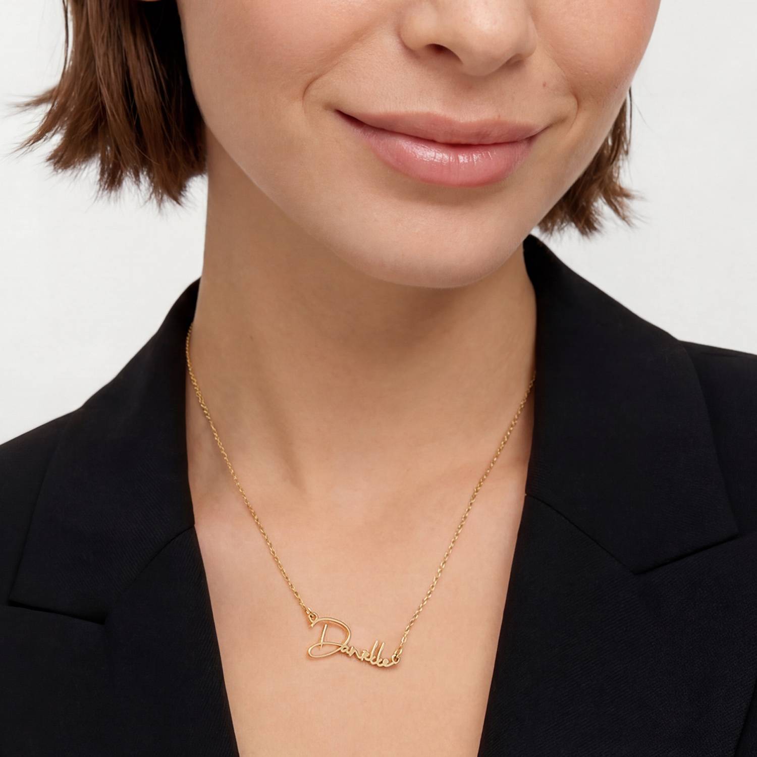 Belle Custom Name Necklace - 10K Solid Gold-3 product photo