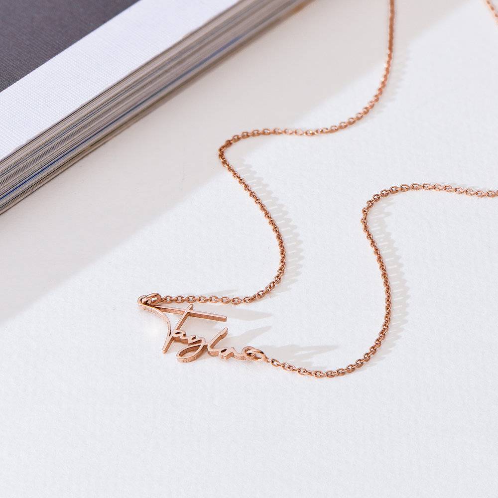 Belle Custom Name Necklace - Rose Gold Vermeil-4 product photo