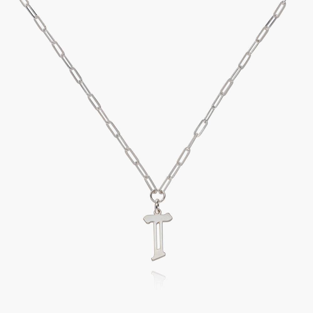 Billie Initial Classic Link Chain Necklace - Silver product photo