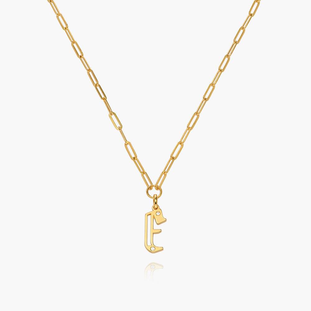 Billie Initial Classic Link Chain Necklace with Diamonds - Gold Vermeil product photo