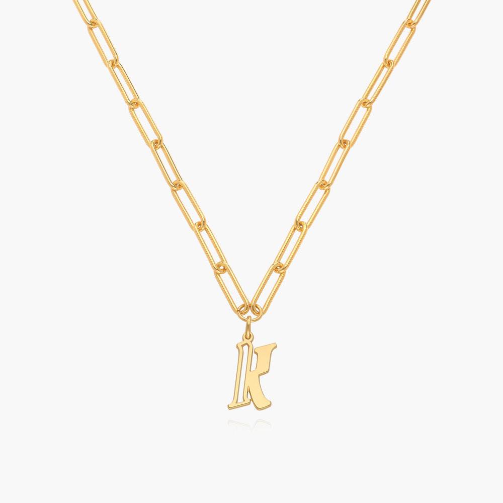 Billie Initial Link Chain Necklace - Gold Vermeil-4 product photo