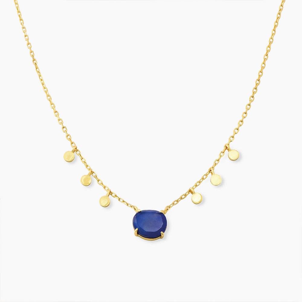 Blue Stone Necklace - Gold Plated
