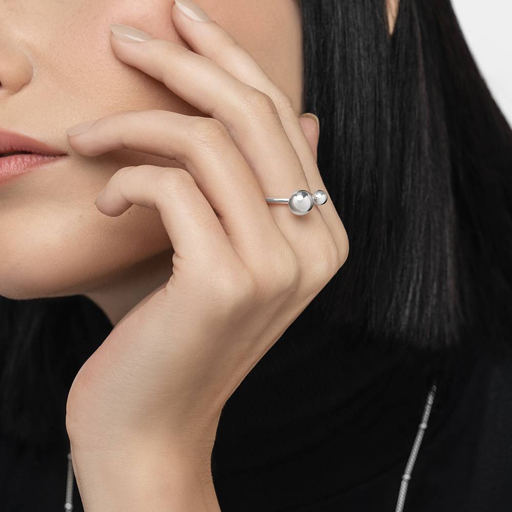 Britta Sphere Open Ring - Silver-3 product photo