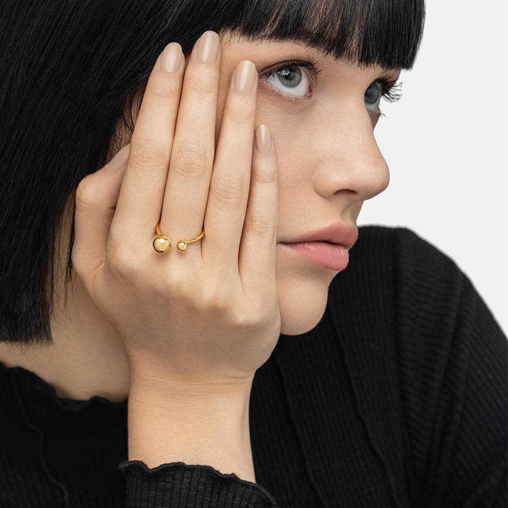 Britta Sphere Open Ring - Gold Gold Vermeil-4 product photo