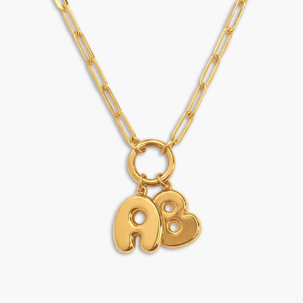 Bubble Up Initial Necklace - Gold-6 product photo