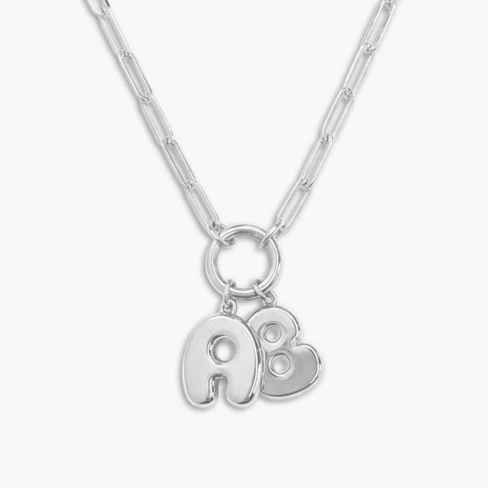 Bubble Up Initial Necklace - Silver-2 product photo