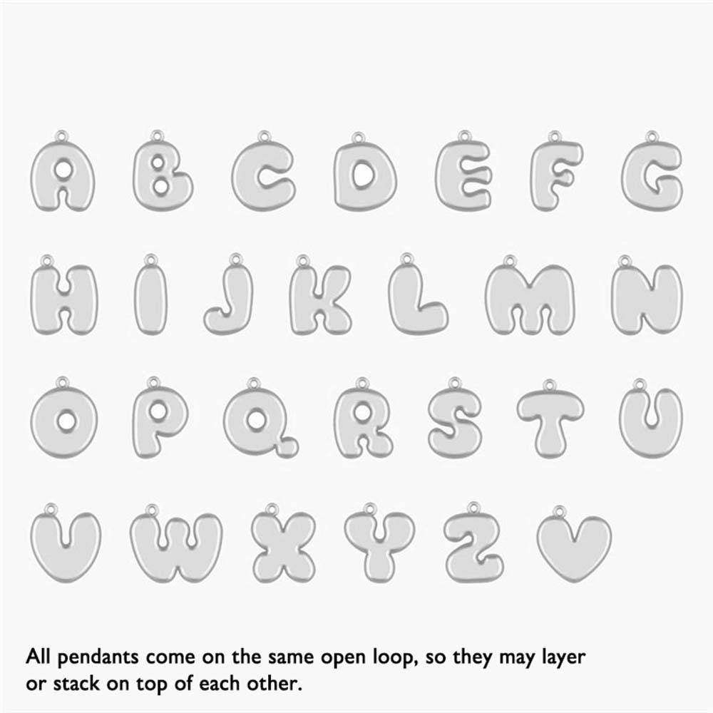 Bubble Up Initial Necklace - Silver-5 product photo