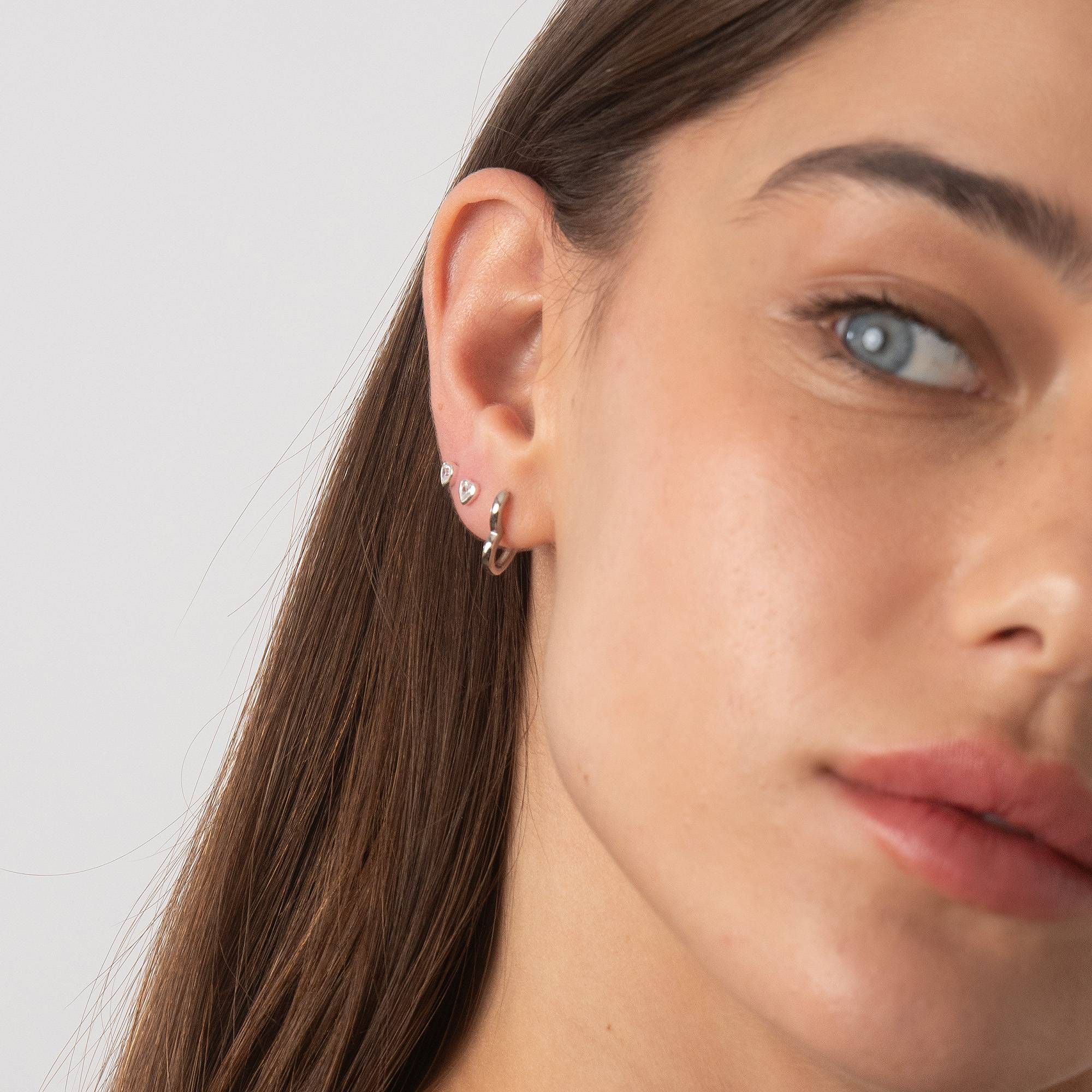 Heart Earrings - Silver-2 product photo