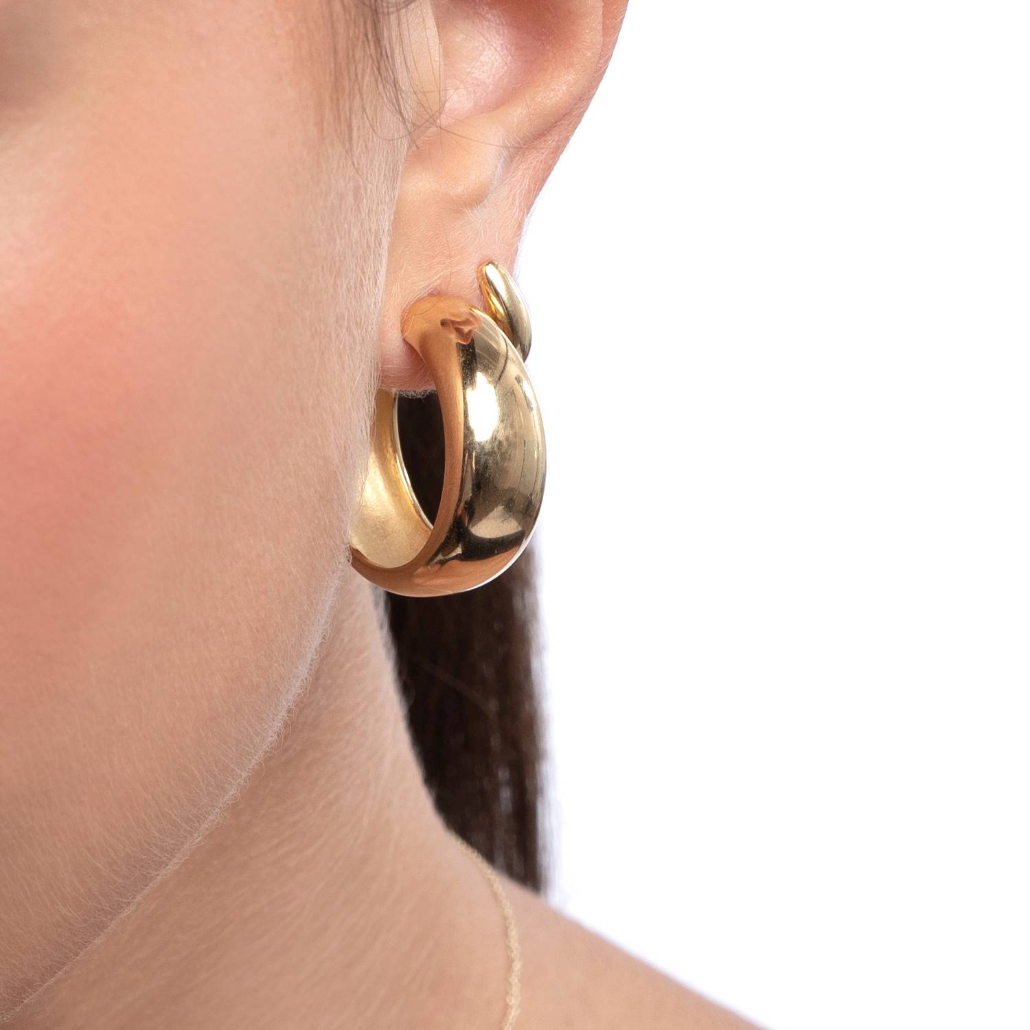 Chunky Dome Hoops- Gold Vermeil-1 product photo