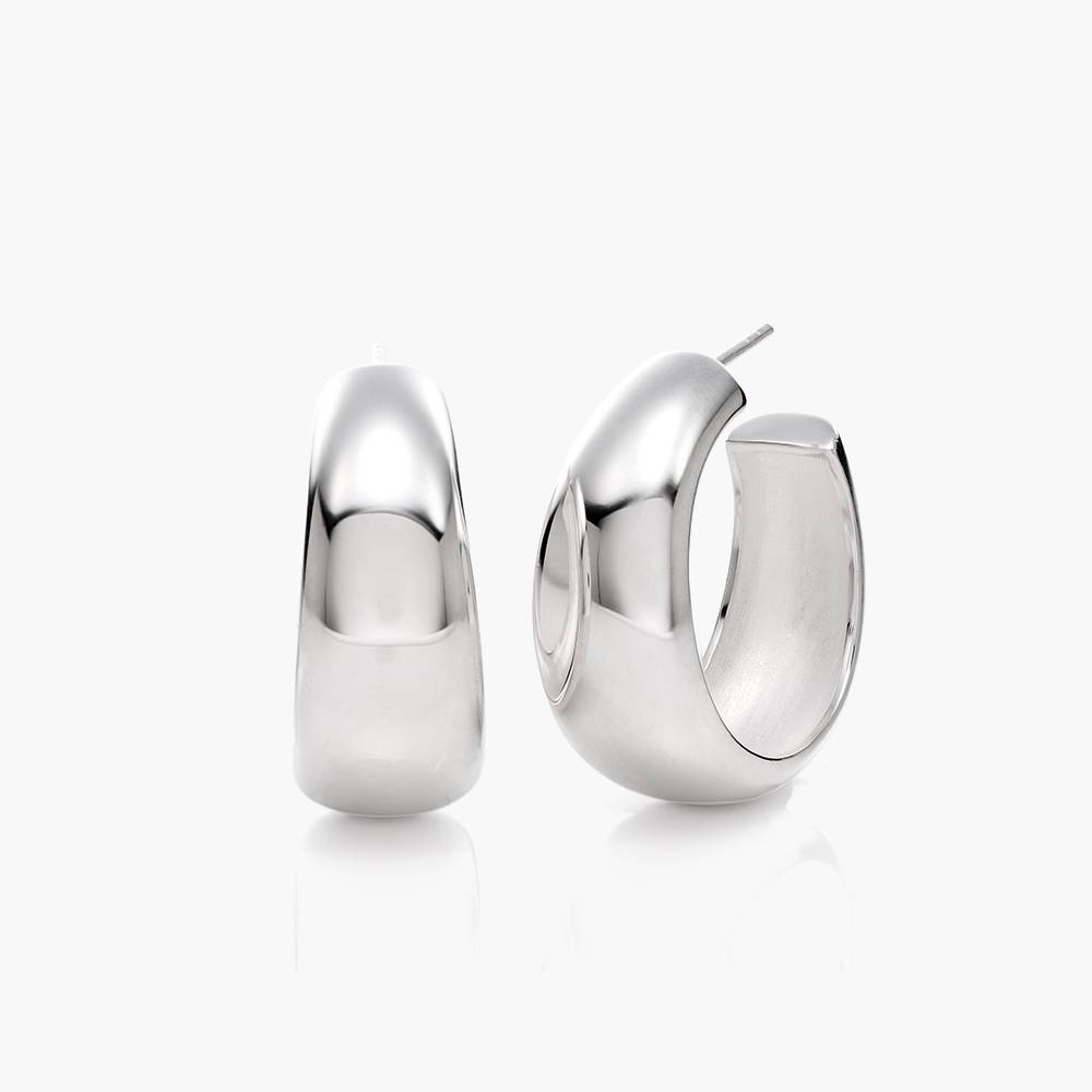 Chunky Dome Hoops- Silver product photo