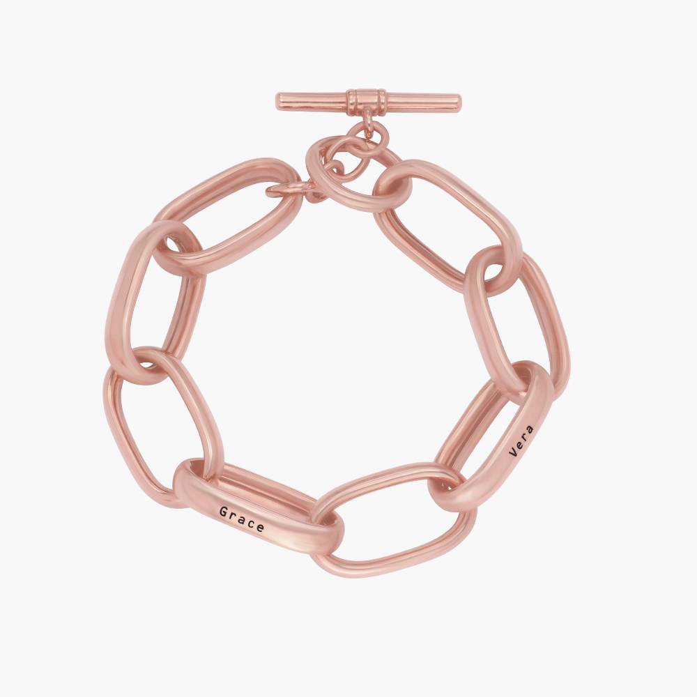 Chunky Paperclip Bracelet With Engraving - Rose Gold Vermeil-2 product photo
