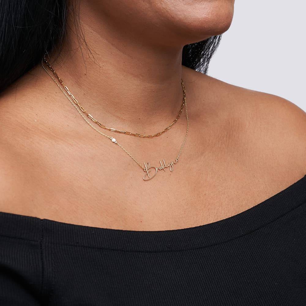 Collier Prénom Belle avec Diamant- Or vermeil Collier Prénom Belle avec Diamant- Or vermeil photo du produit
